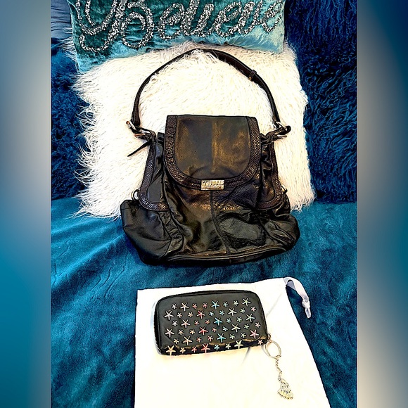 2 leather Jimmy Choo s ~ H&M Colab Bag & RARE Italy RAINBOW STAR Project Wallet - Picture 1 of 17